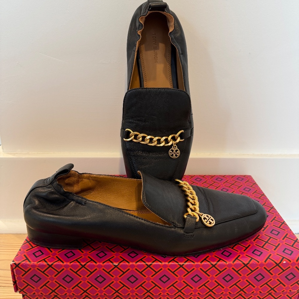 Tory Burch Mini Benton Leather Charm - Black - Size 10